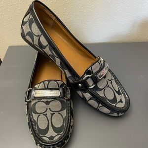 COACH Black & Grey Loafers Size US 10B